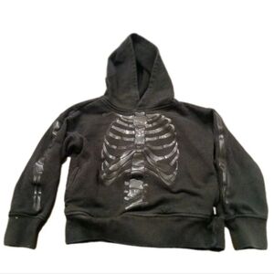 Gap Kids Black Skeleton Cotton Hoodie XS Pullover Hoodie
